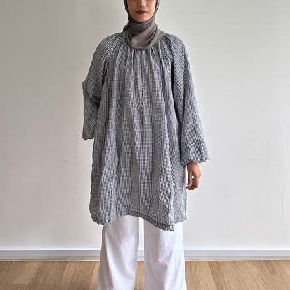 Gina gingham raglan tunic