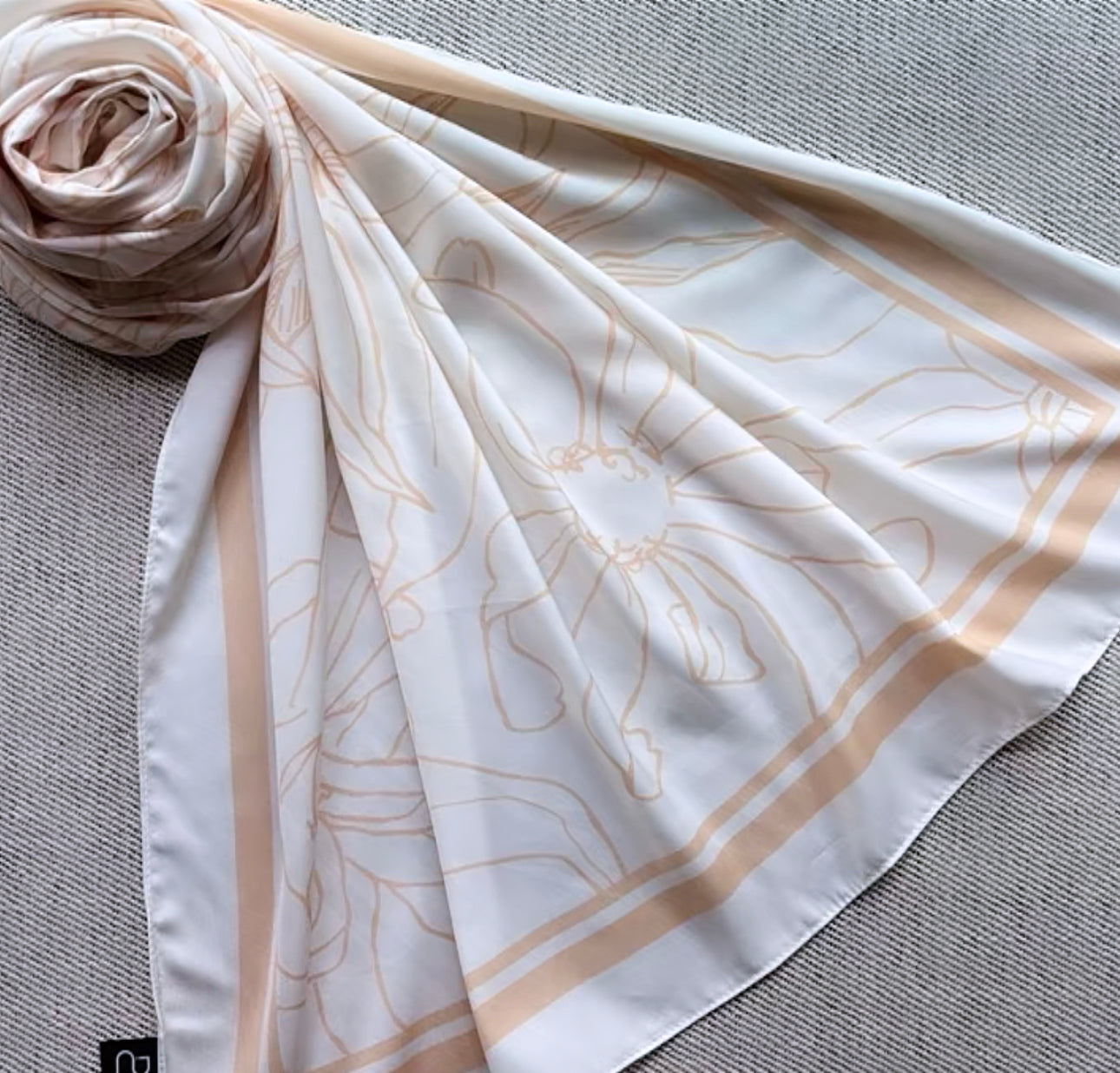 Floral printed long shawl