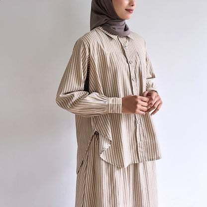 Quinn striped linen skirt set