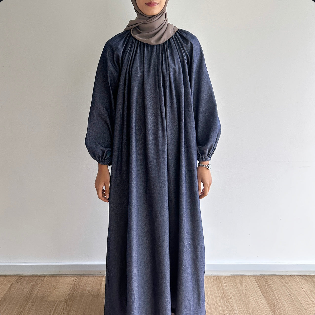 Nicole puffy sleeve denim dress