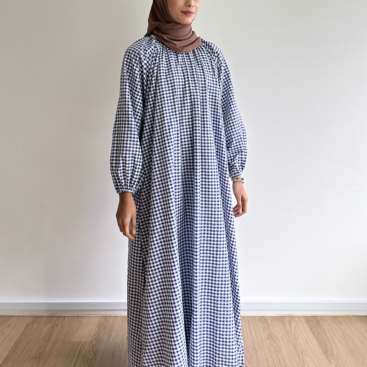 Gina gingham maxi dress