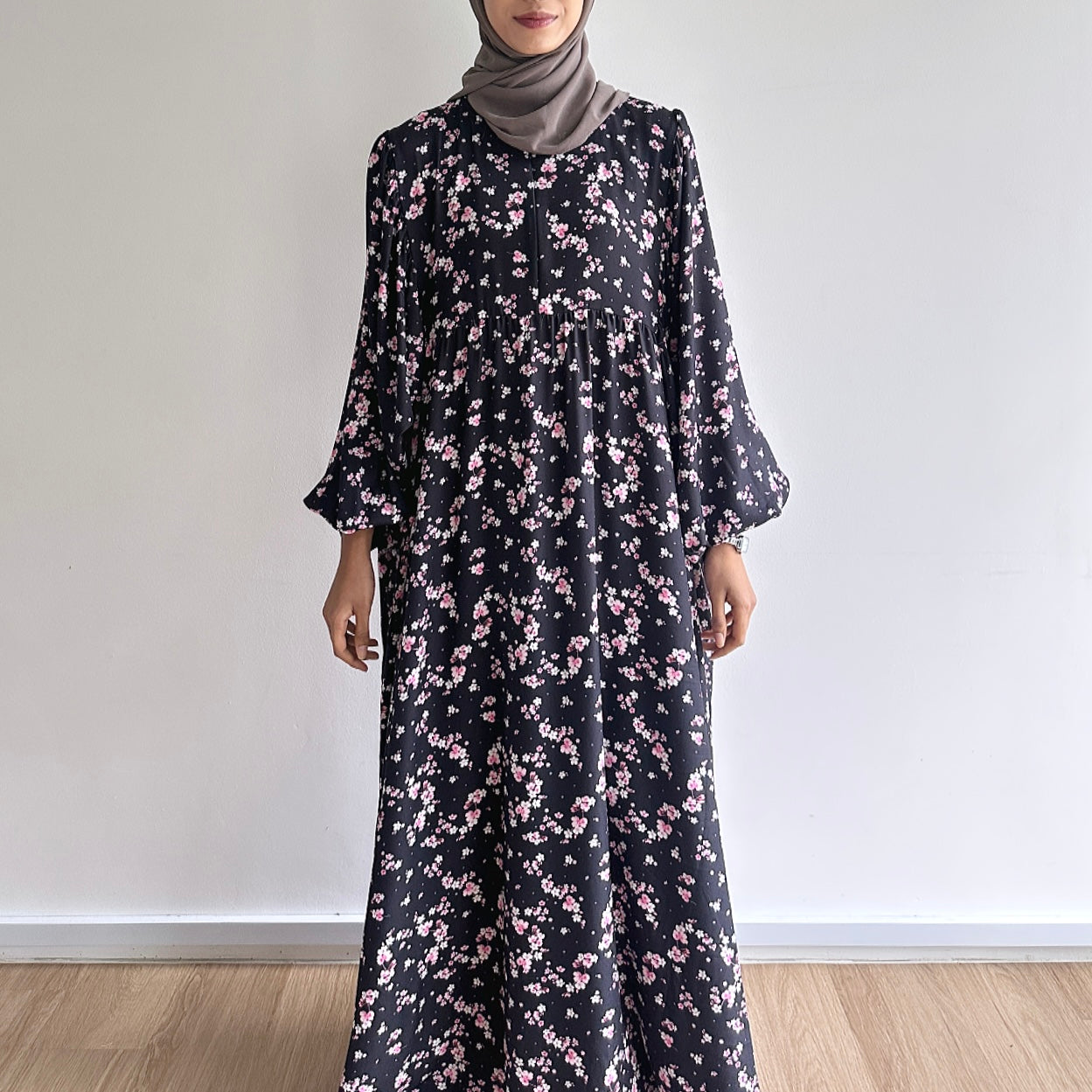 Maia balloon sleeve floral dress