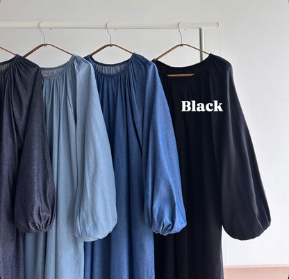 Nicole puffy sleeve denim dress
