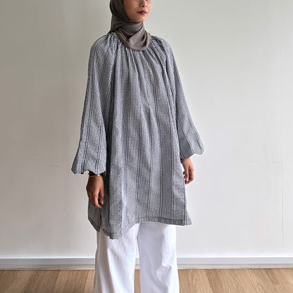 Gina gingham raglan tunic