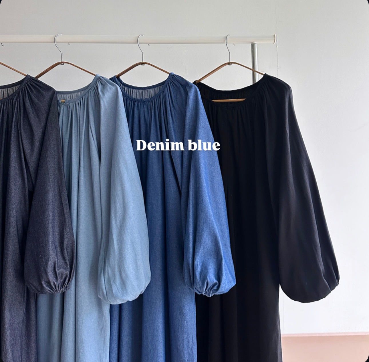 Nicole puffy sleeve denim dress