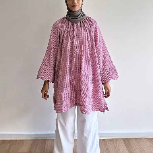 Gina gingham raglan tunic