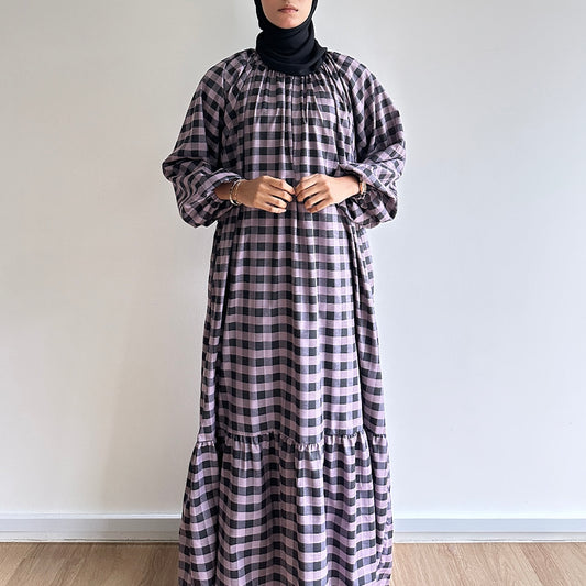 Inaya gingham maxi dress
