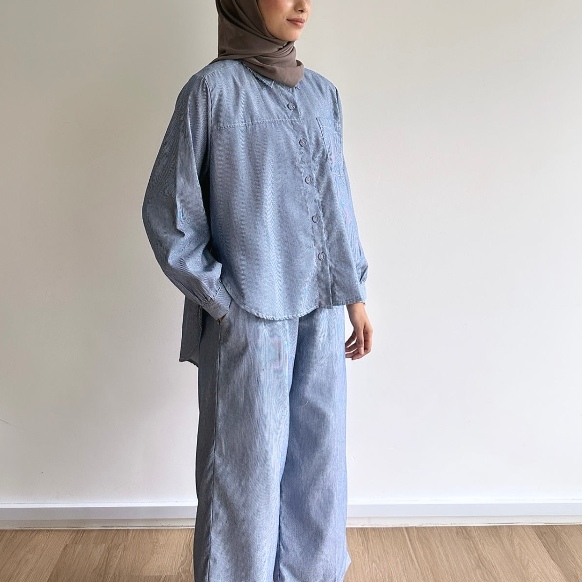Quinn Striped High-Low Pants set