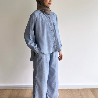 Quinn Striped High-Low Pants set