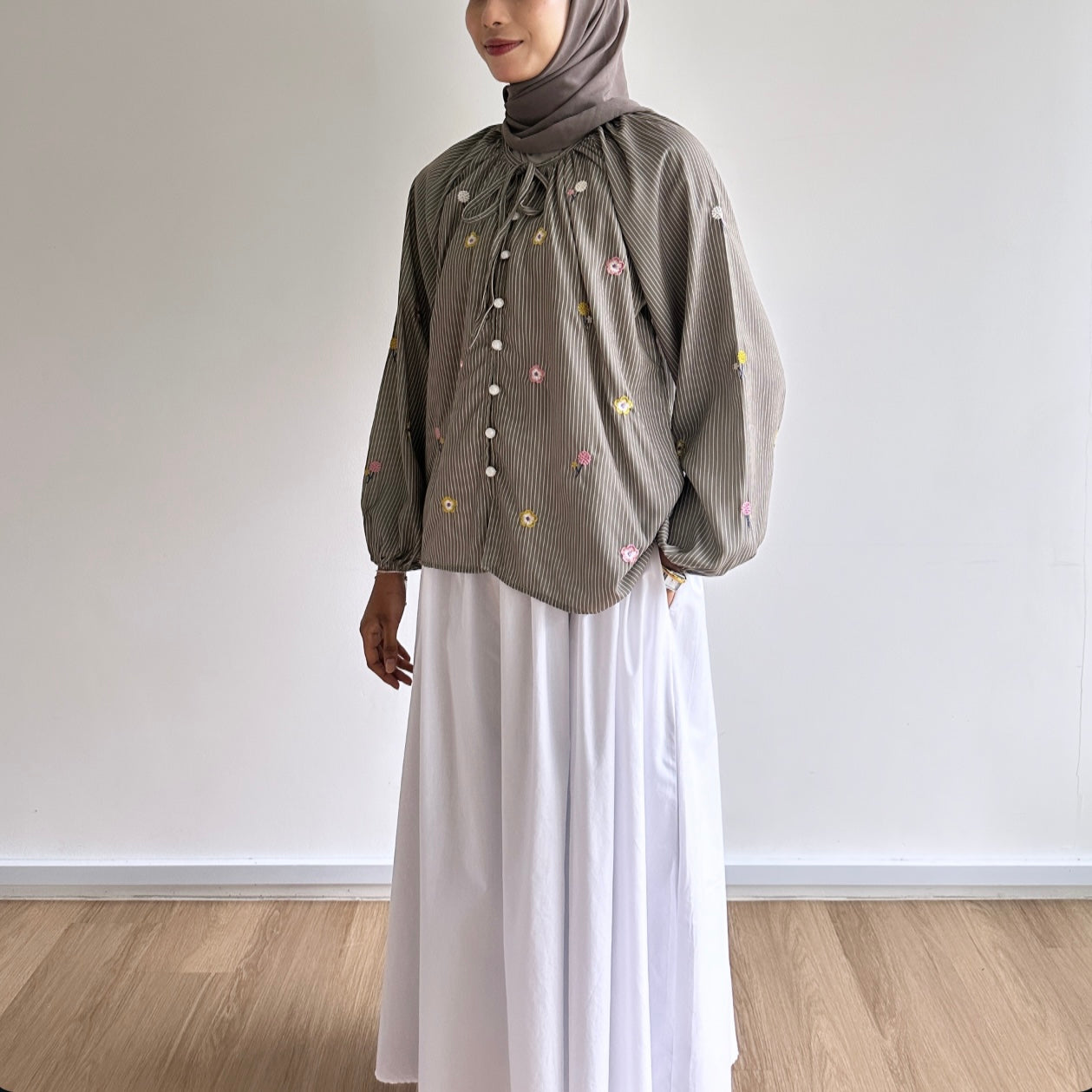 Giana floral embroidered blouse