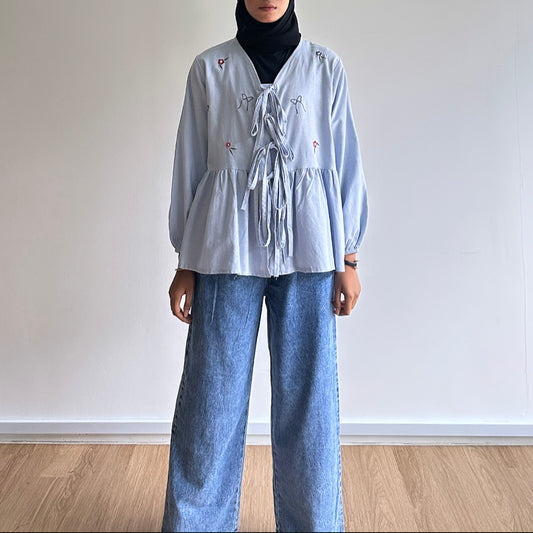 Zea drawstring denim pants