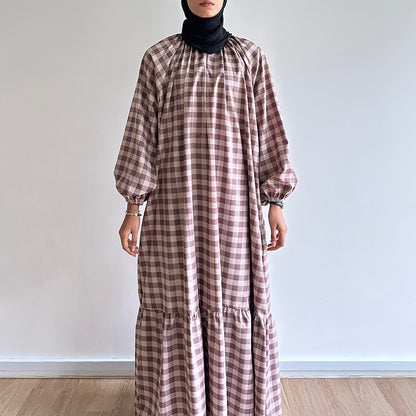 Inaya gingham maxi dress