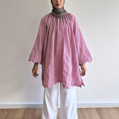 Gina gingham raglan tunic