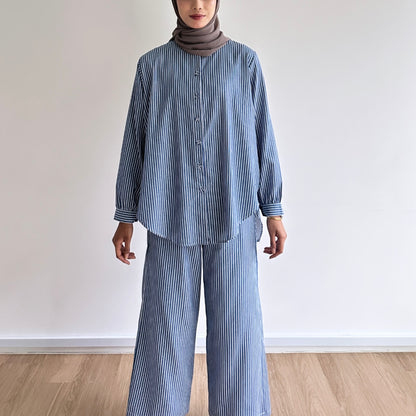 Quinn striped linen pants set