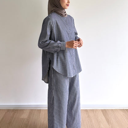 Quinn striped linen pants set