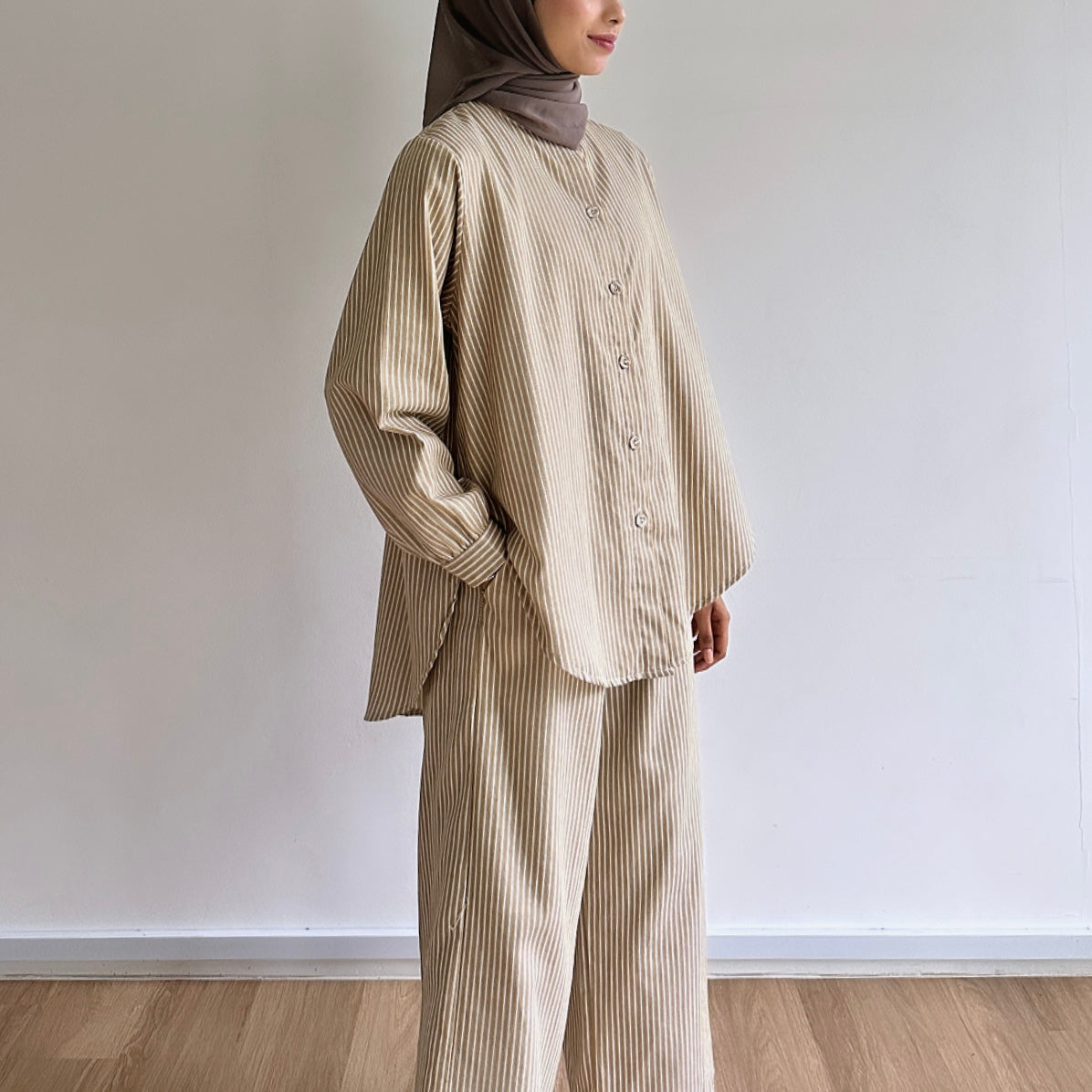 Quinn striped linen pants set