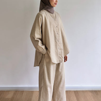 Quinn striped linen pants set