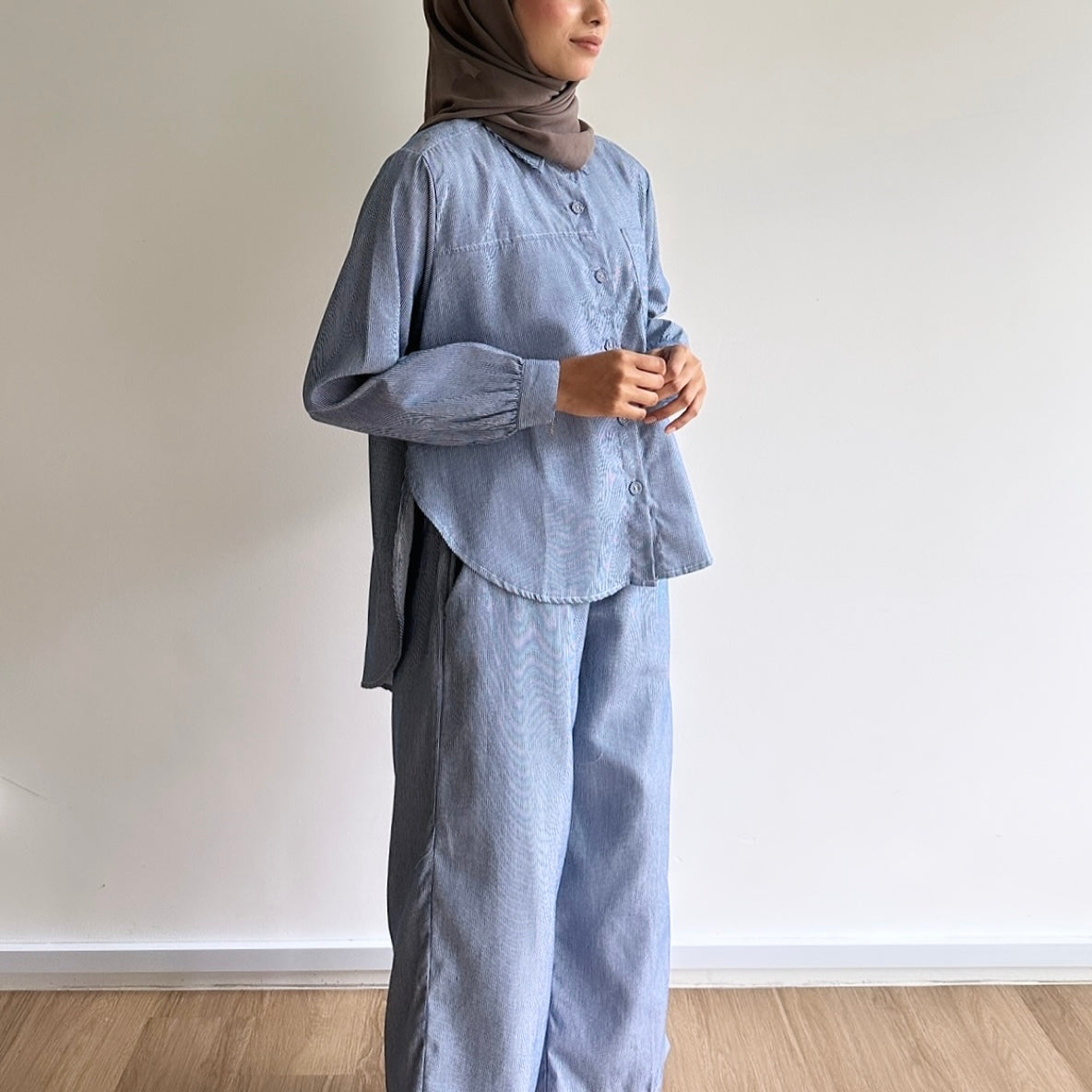 Quinn Striped High-Low Pants set