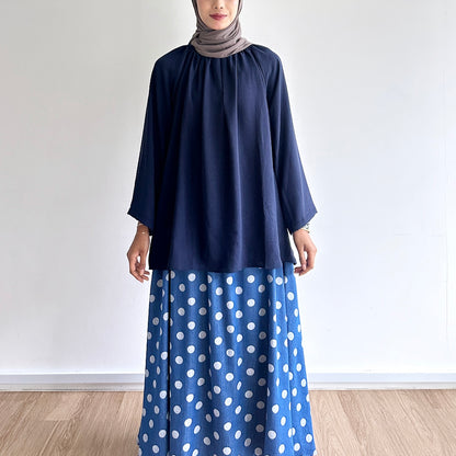 Kelly polka dot denim skirt