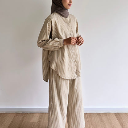 Quinn striped linen pants set