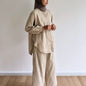 Quinn striped linen pants set