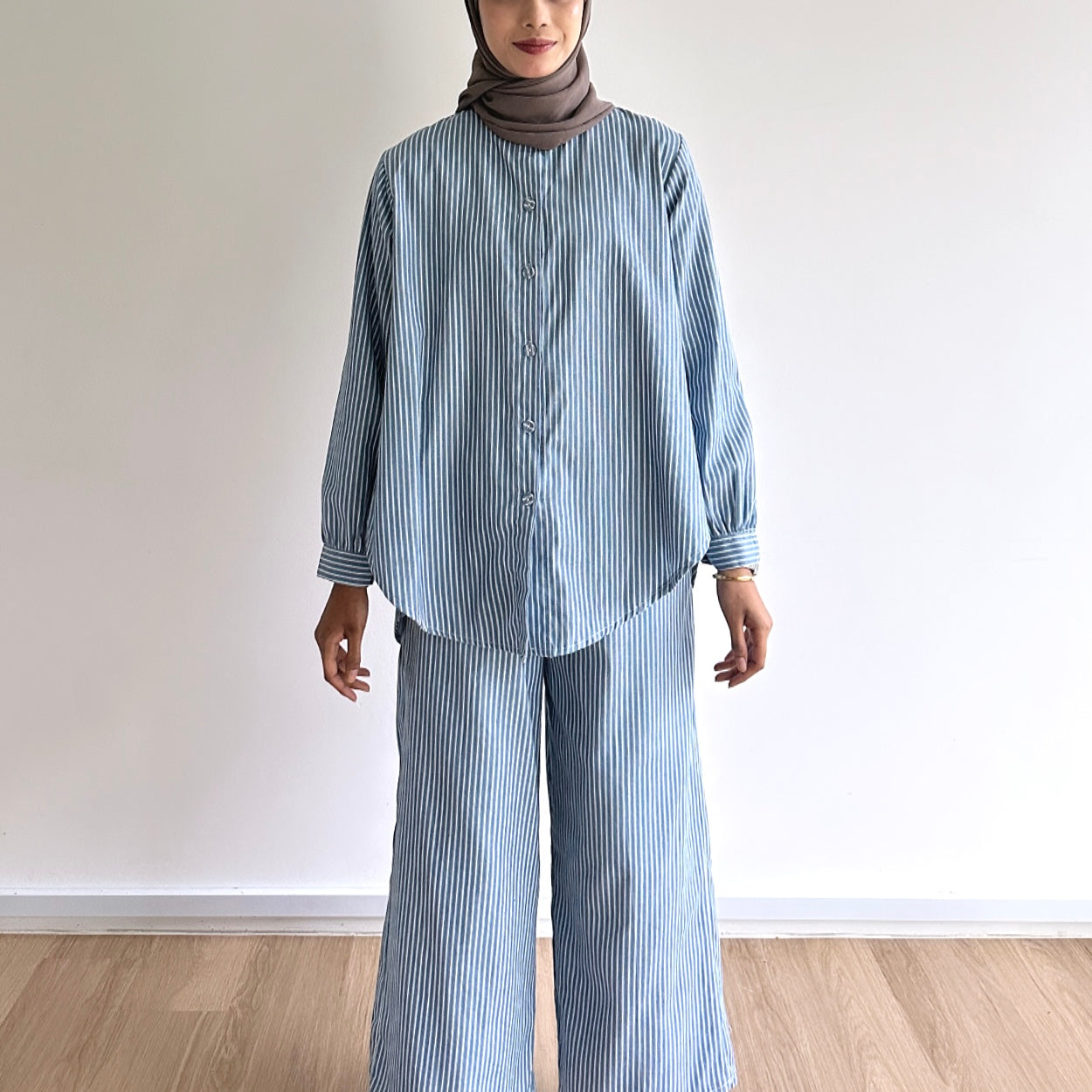 Quinn striped linen pants set