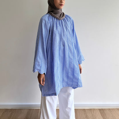 Gina gingham raglan tunic