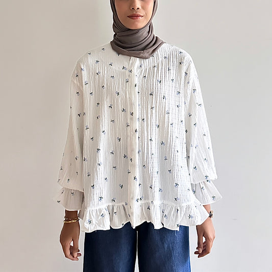 Gwen floral ruffle blouse