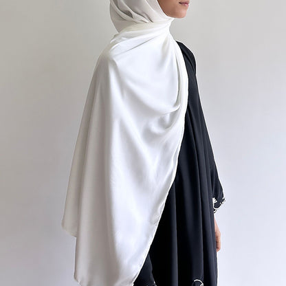 Matte satin silk long shawl
