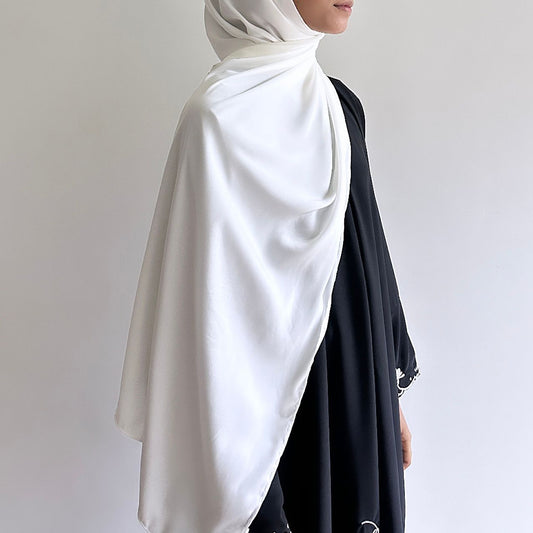 Matte satin silk long shawl