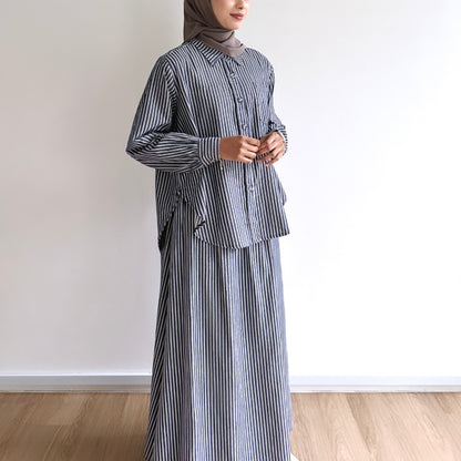 Quinn striped linen skirt set