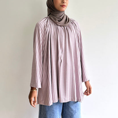 Kate houndstooth raglan blouse