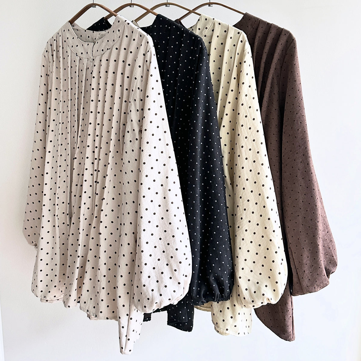 Yara Polka Dot Pleated Blouse