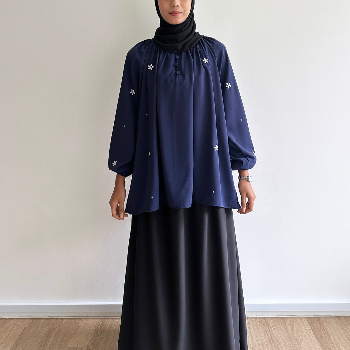 Mel floral embroidery blouse