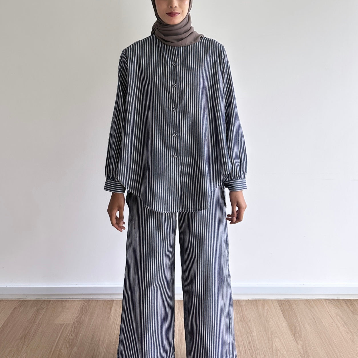 Quinn striped linen pants set