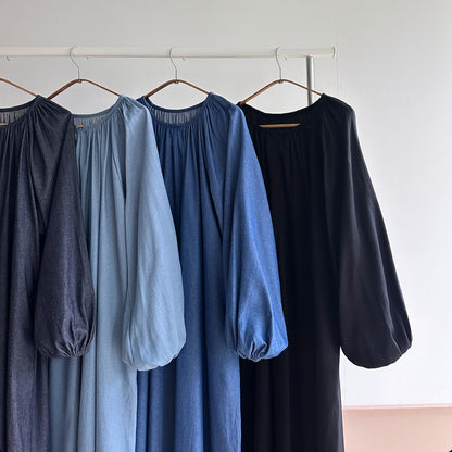Nicole puffy sleeve denim dress