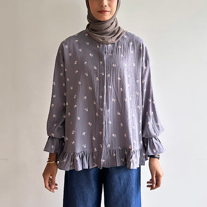Gwen floral ruffle blouse