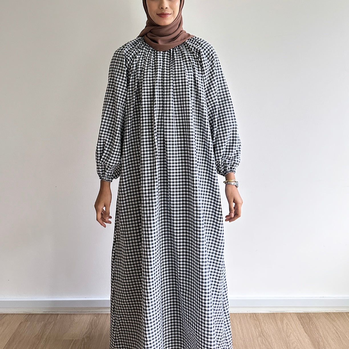 Gina gingham maxi dress