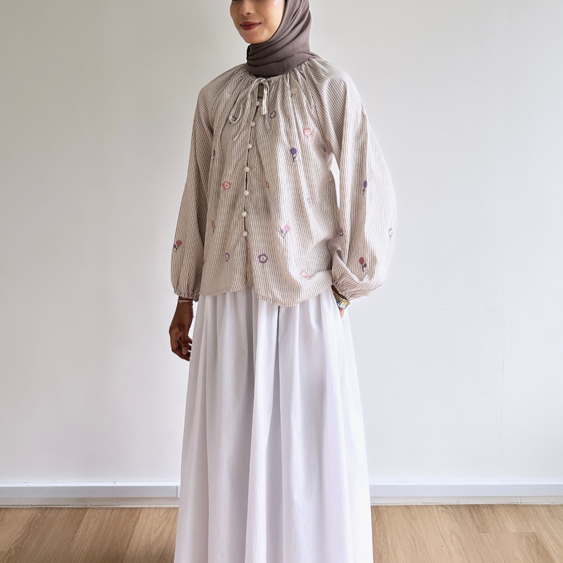 Giana floral embroidered blouse