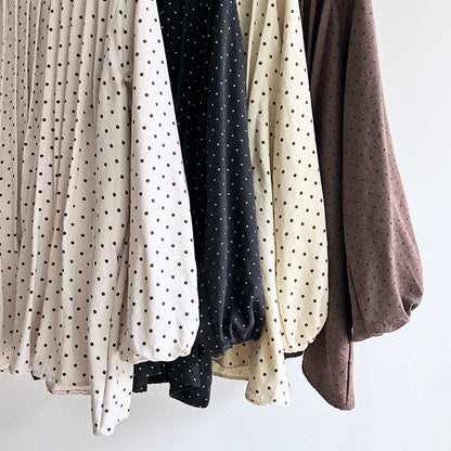 Yara Polka Dot Pleated Blouse