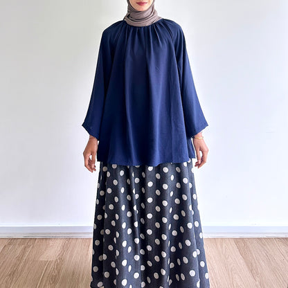 Kelly polka dot denim skirt
