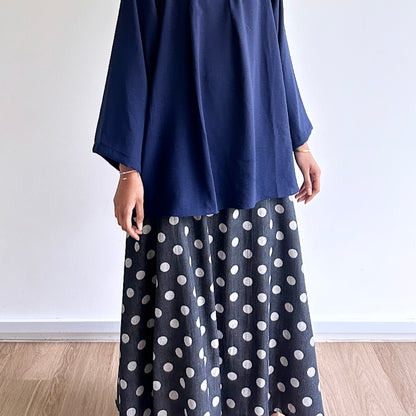 Kelly polka dot denim skirt