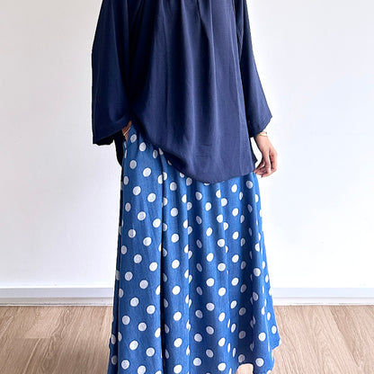 Kelly polka dot denim skirt