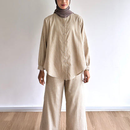 Quinn striped linen pants set