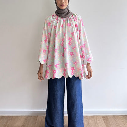 Liora scallop floral blouse