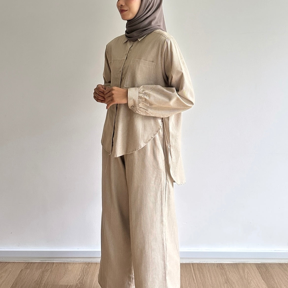 Quinn Striped High-Low Pants set