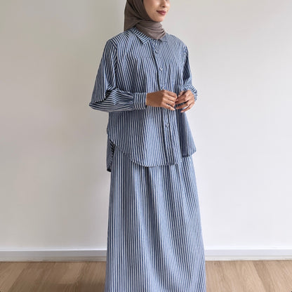 Quinn striped linen skirt set