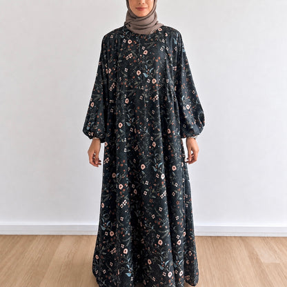 Luna Gathered Floral Maxi Dress