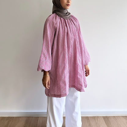 Gina gingham raglan tunic