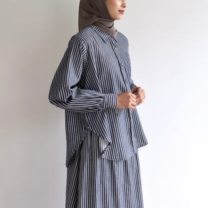 Quinn striped linen skirt set